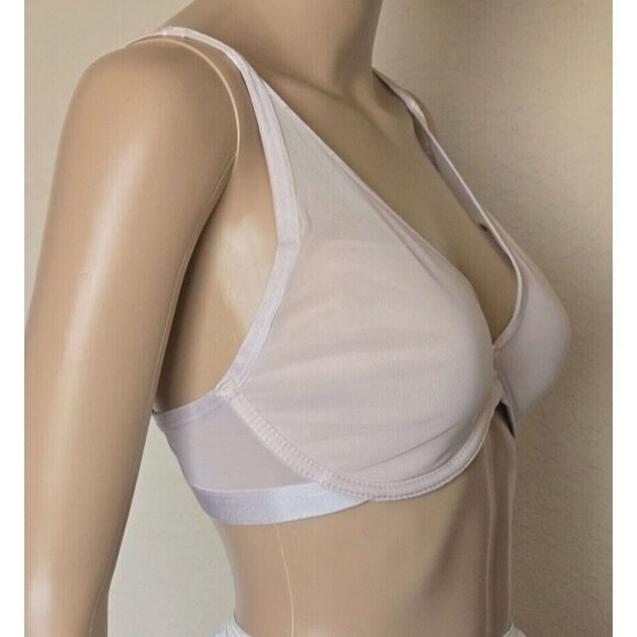 SOMA Lightest Lift Mesh Plunge Bra Lined Underwire lined beige size 34DD - Picture 2 of 4